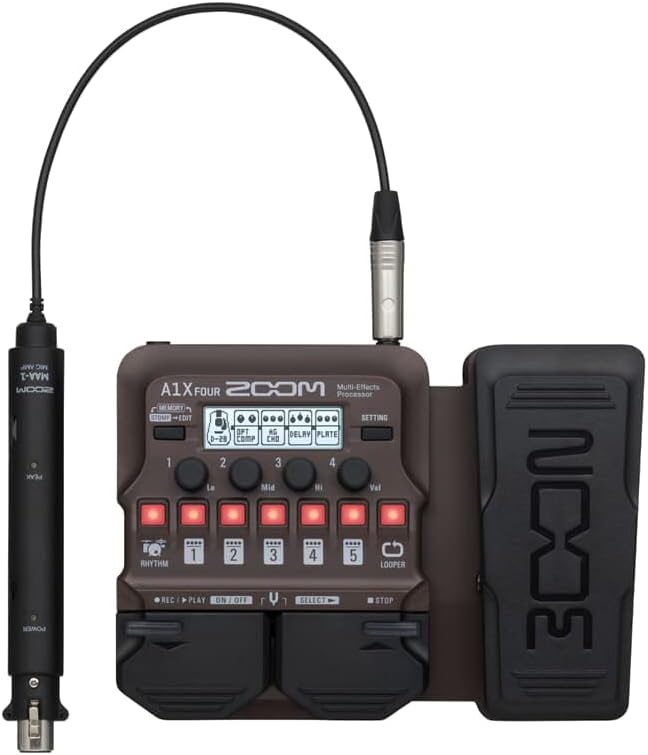 Zoom A1X FOUR Acoustic Guitar Multi-Effects Pedal Single, Single