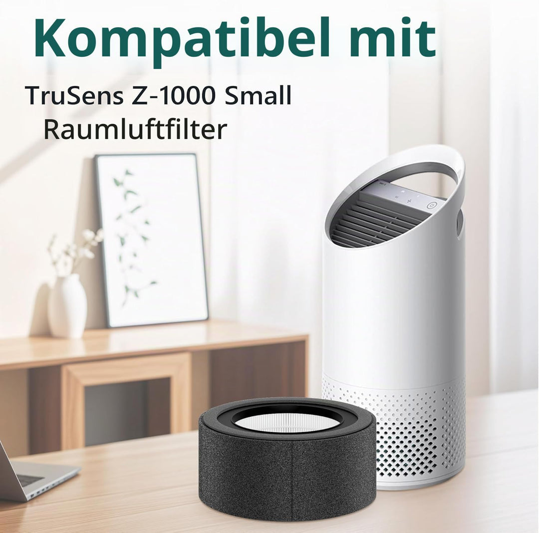 【2 PACK】 Z-1000 HEPA-Ersatzfilter und 4 zusätzliche Aktivkohle-Vorfilter, kompatibel mit TruSens Z-1