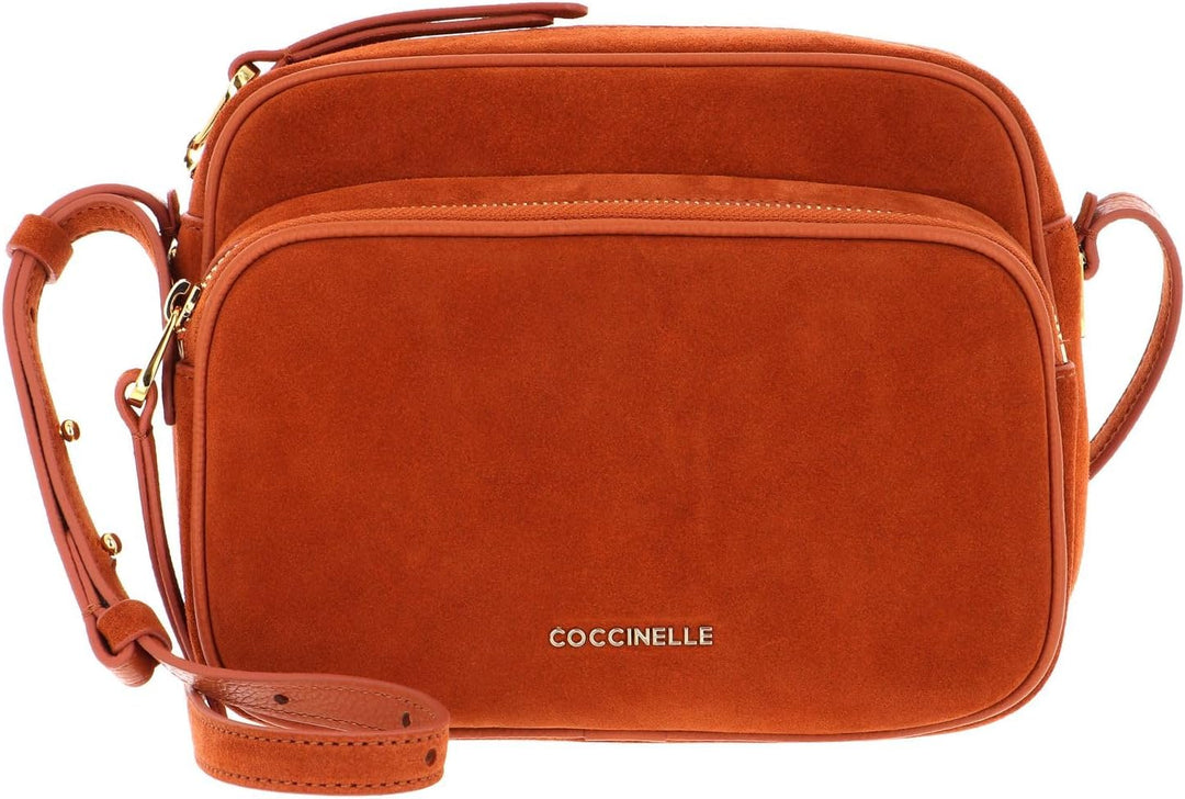 Coccinelle Lea Suede Shoulder Bag Chestnut