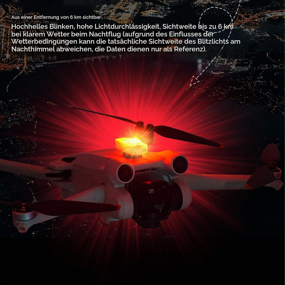 Mini 3 Pro Drohnen-Blitzlicht, Weiss/rot/grün Blinkend, 10 Blinkmodi, Leicht, USB-Aufladung, Hakensc