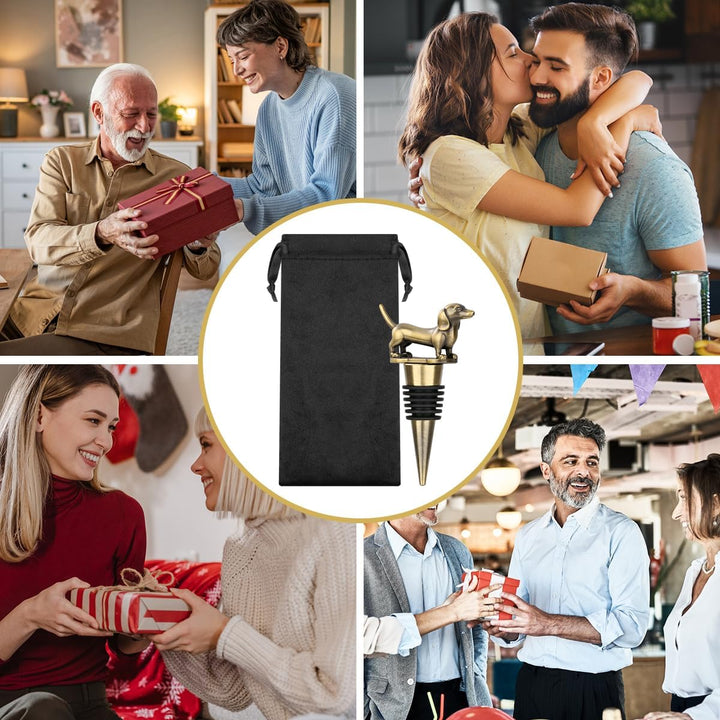 Dackel Geschenke, Weinflaschenverschluss, Deko Geburtstagsgeschenk Weingeschenke für Männer und Frau
