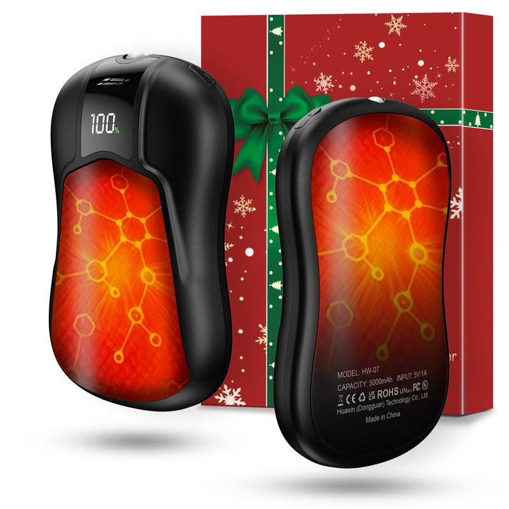 2er-Pack Hand Warmers, Wiederaufladbar mit 10000mAh Elektrische Handwärmer mit Doppelseitiger Heizun