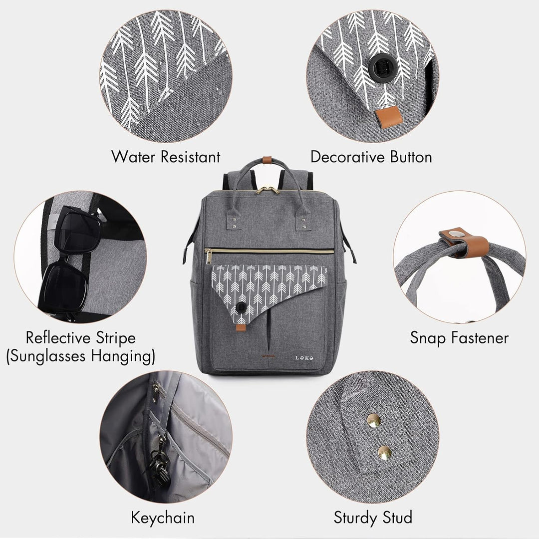 Lekesky Rucksack Damen Schultasche mit Laptopfach & Anti Diebstahl Tasche, Laptop Rucksack Arbeitsru