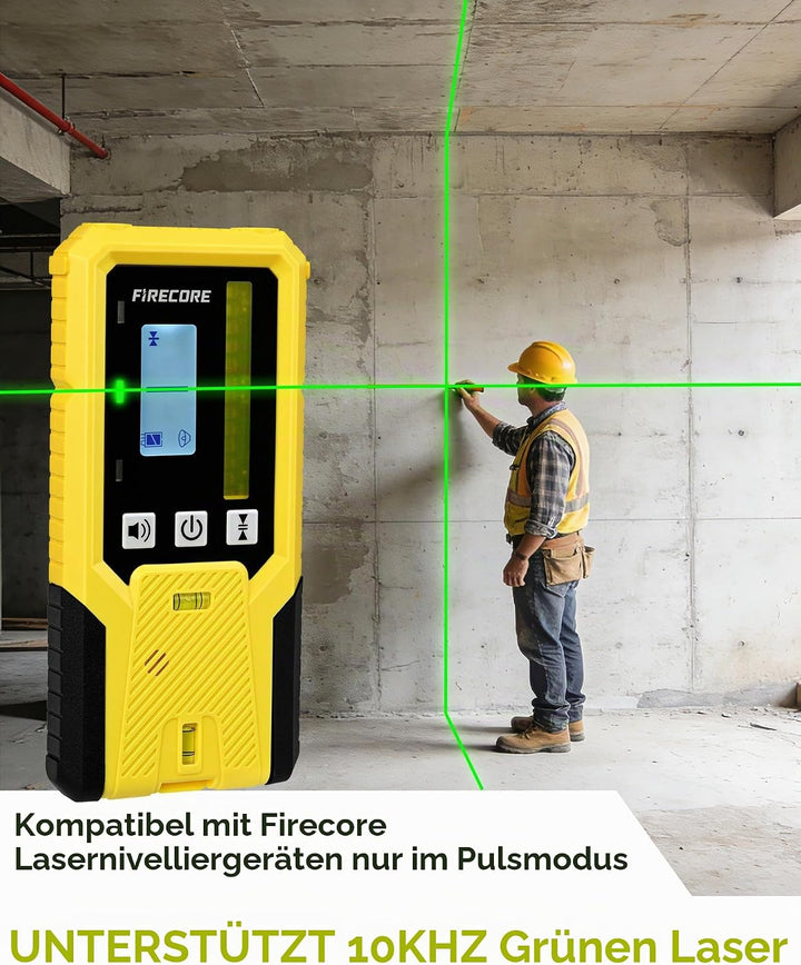 Laser Empfänger Firecore Laserdetektor FD40 für Puls-Kreuzlinienlaser, für Rote und Grüne Laserstrah