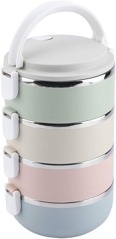 Aukson Thermal Lunch Box, tragbarer Thermal Lunch Box Behälter Edelstahl Bento Box Lebensmittelbehäl