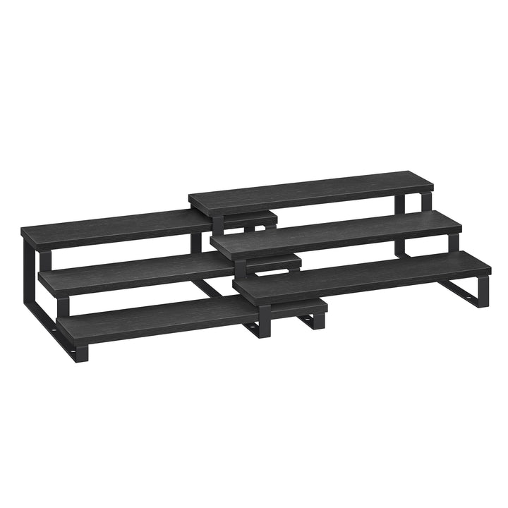 SONGMICS Gewürzregale, Küchenregale stehend, Küchen-Organizer, 2er Set, Holzwerkstoff, je 3 Ablagen,