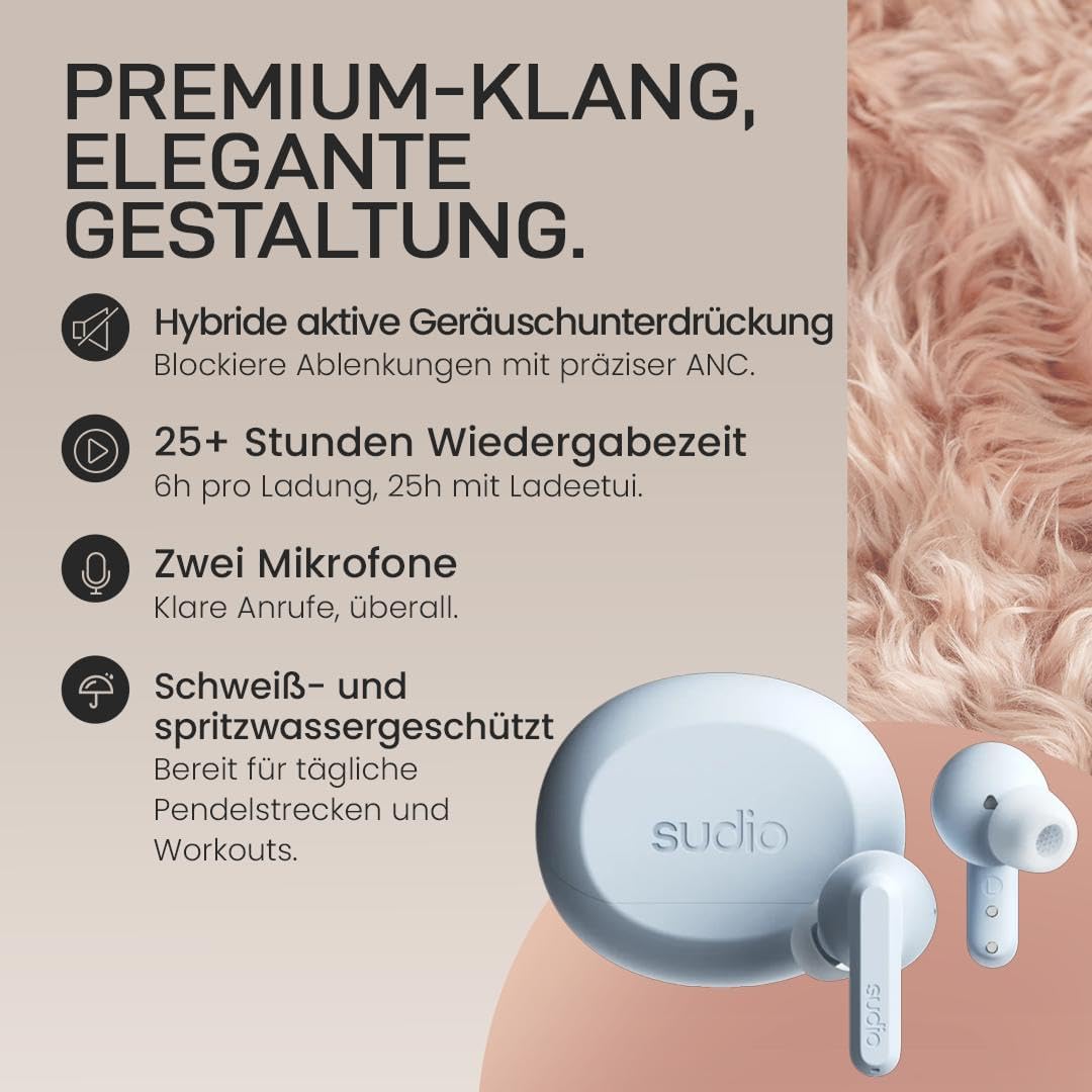 sudio A3 Pro True Wireless Kopfhörer Kabellos Bluetooth | Noise Cancelling In Ear Kopfhörer Bluetoot