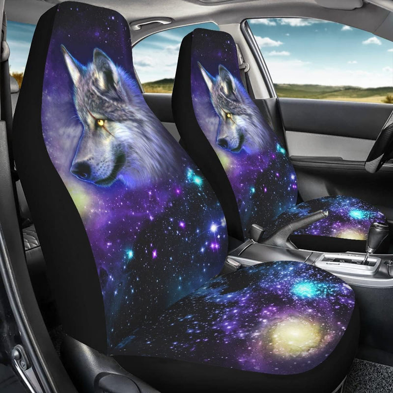 chaqlin Galaxy Animal Wolf Autositzschutz Für Universal Fit Auto Autositzbezüge Schutz Für Auto LKW