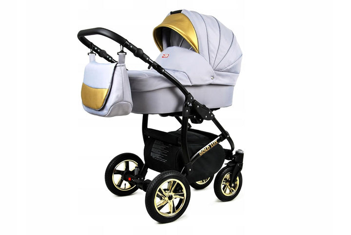 BabyLux® Kinderwagen Set 4 in 1 - Gold Lux - incl. Babywanne, Buggy Sportsitz, Auto-Babyschale, ISOF