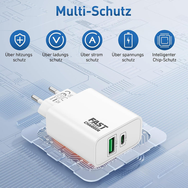2Pack 45W 2-Port USB C Ladegerät Ladekabel für Google Pixel 11 10 9 Pro XL 2-Pack, 2-Pack