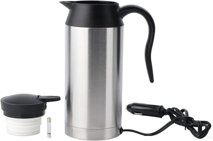 Wasserkocher 12V, 600ml 120W Auto Edelstahl Wasserkocher,für Fernverkehr Autofahrt Camping im Freien