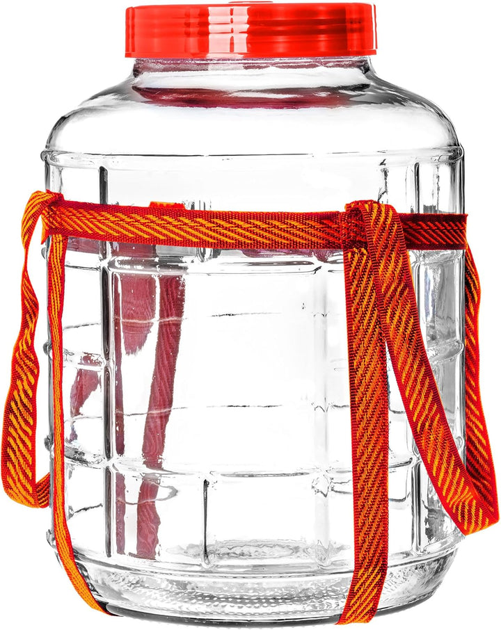 KADAX Gärballon 10L, Glasballon mit Deckel aus Kunststoff, Weinballon, Glasgärballon, universelles G