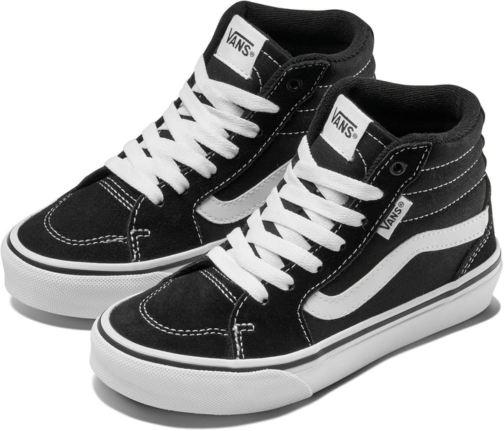Vans Unisex Kinder Filmore Hi Sneaker 35 EU Suede Canvas Black White, 35 EU Suede Canvas Black White
