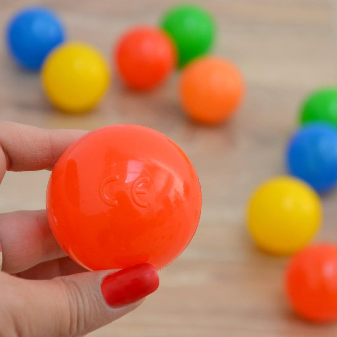LittleTom 120 Bunte Bälle für Bällebad 5,5cm Babybälle Plastikbälle Baby Spielbälle, 120