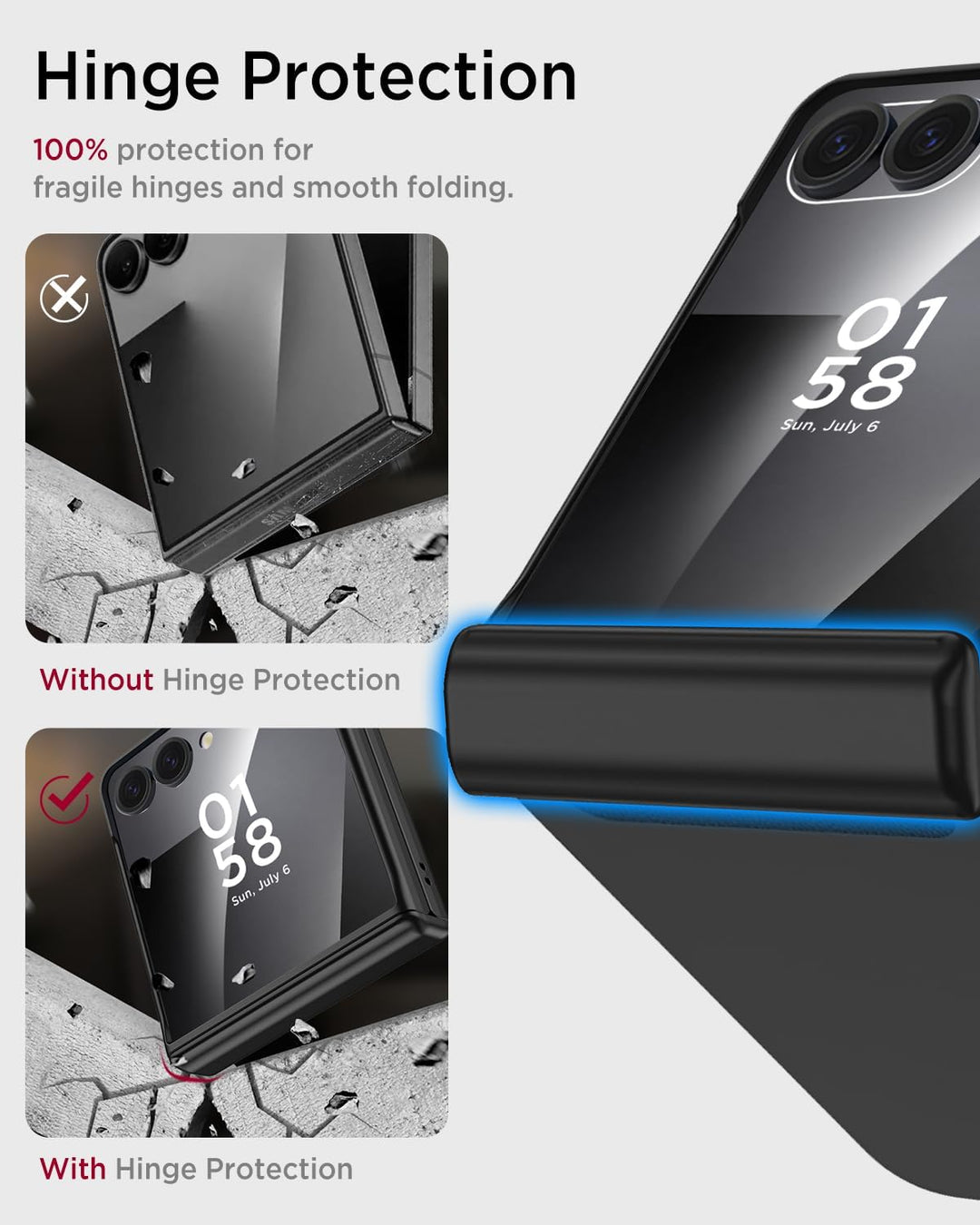 Miimall Kompatibel mit Samsung Galaxy Z Flip 7 Hülle mit Scharnierschutz Magnetischer [Externer Bild