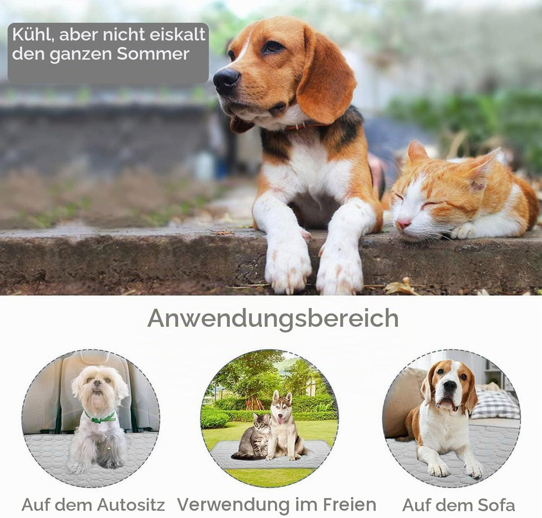 YXHZVON Haustier Kühlmatte Sommer Kühlkissen für Hunde Grau Grau-XL, Grau-XL