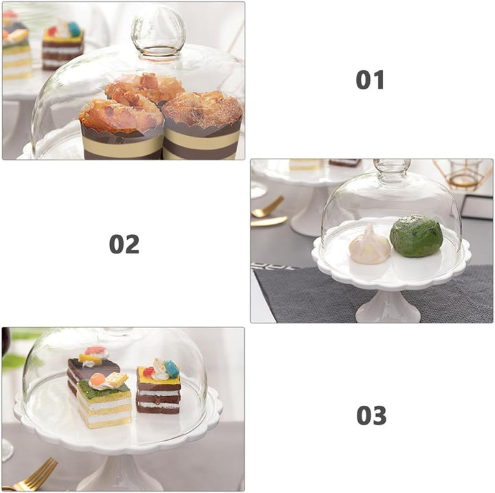 Glas Tortenplatte Mit Deckel Footed Cake Plate mit Kuppel Keramik Dessert St?nder mit Glas Dome Deck