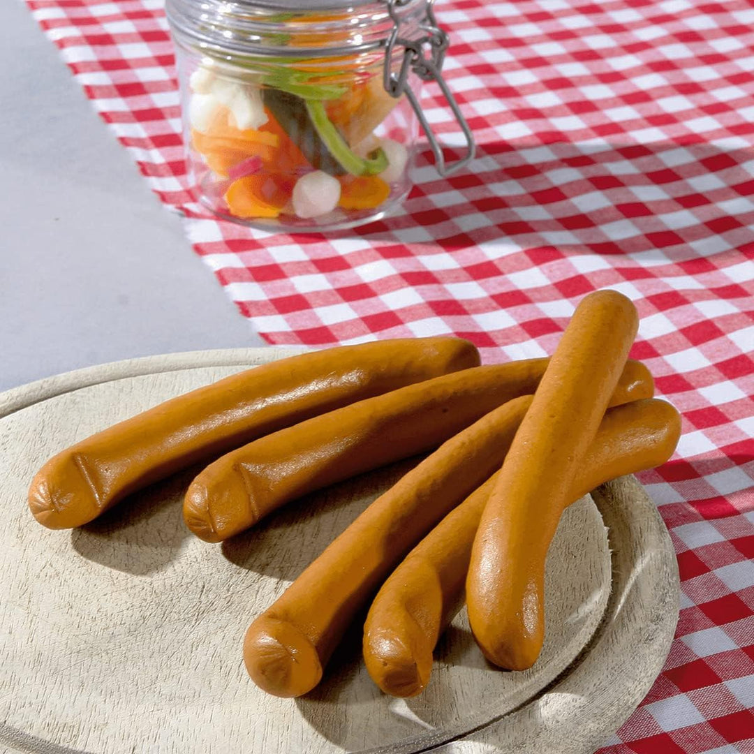 Wiener Würstchen braun Lebensmittel-Attrappe 4 x 15 cm Deko Wiener Würstchen künstliche naturgetreue
