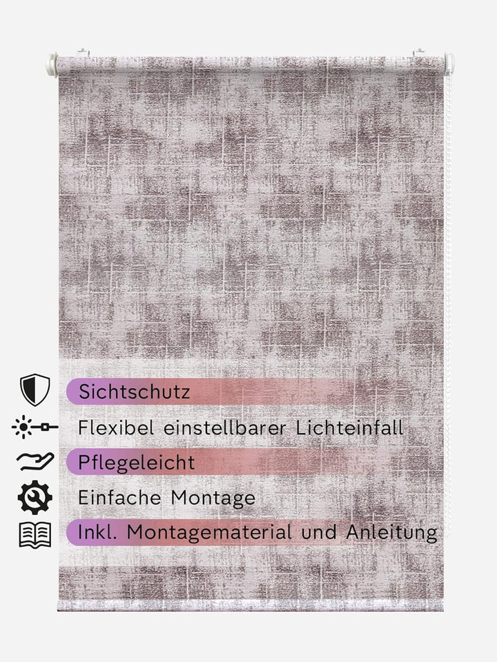 Rikmani Tageslichtrollo AVI Fensterrollo verdunkelnd, Rollo, Klemmfix, Anschraubbar, Verdunkelungsro