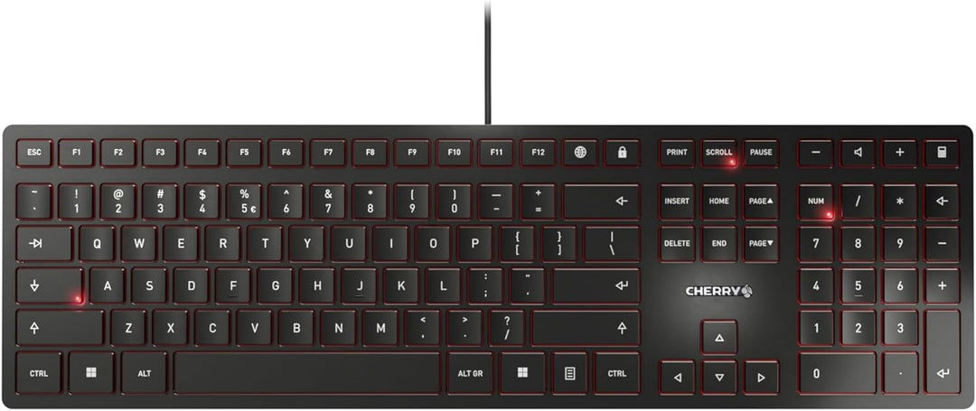 Cherry JK-1600EU-2 USB Tastatur (Englisches Tastatur-Layout) Schwarz US-Internationales Layout - QWE