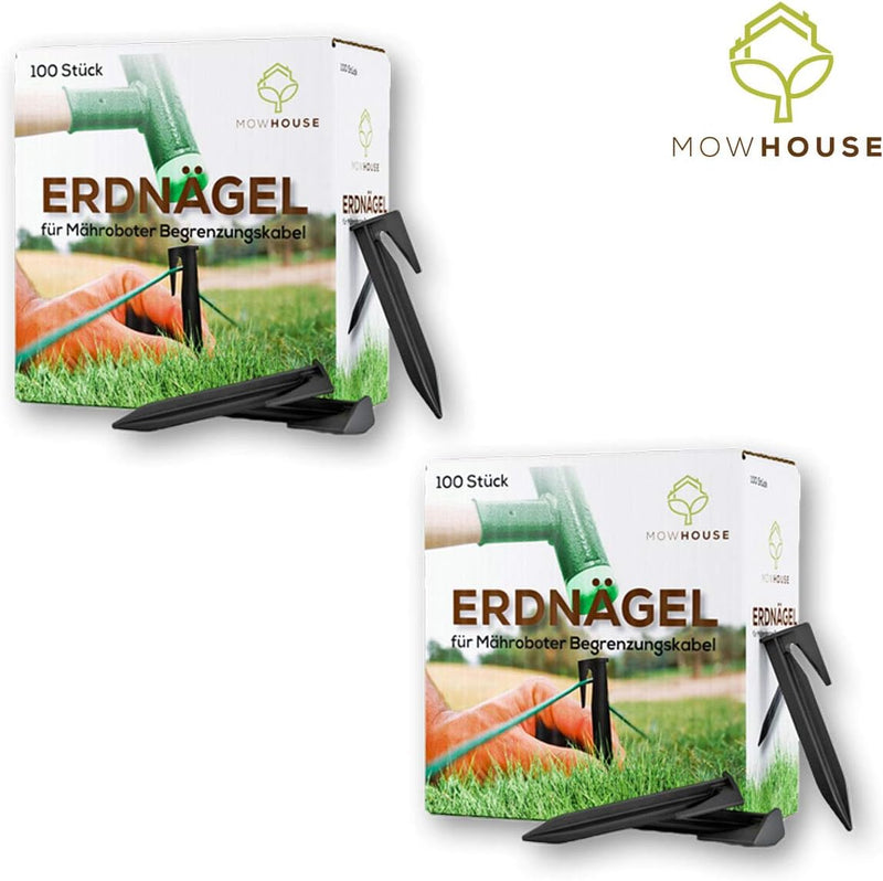 MOWHOUSE Mähroboter Installation Kit M - 150 m Begrenzungskabel - 200 Erdnägel - 10 Kabelverbinder,