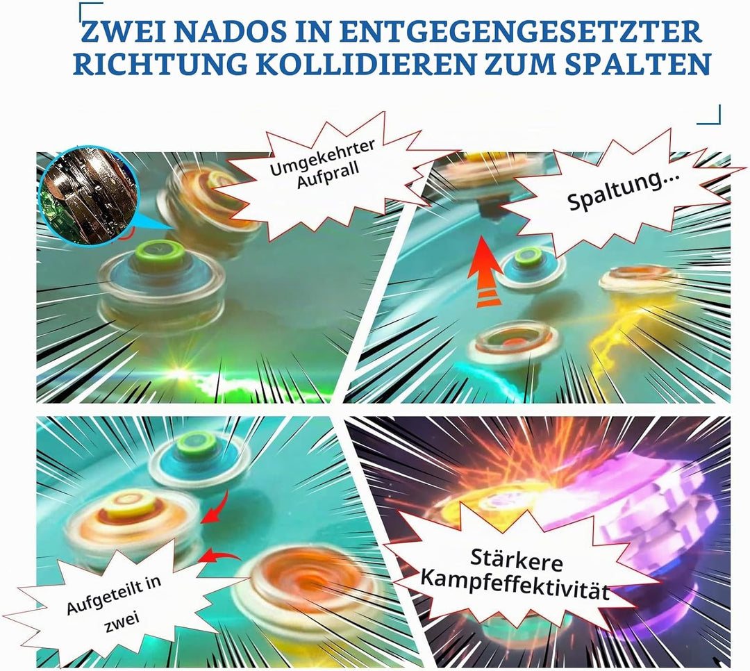 INFINITY NADO Kreisel Serie Split, Metallische Battle Tops Kreisel mit Launcher, Kinderspielzeug Jun