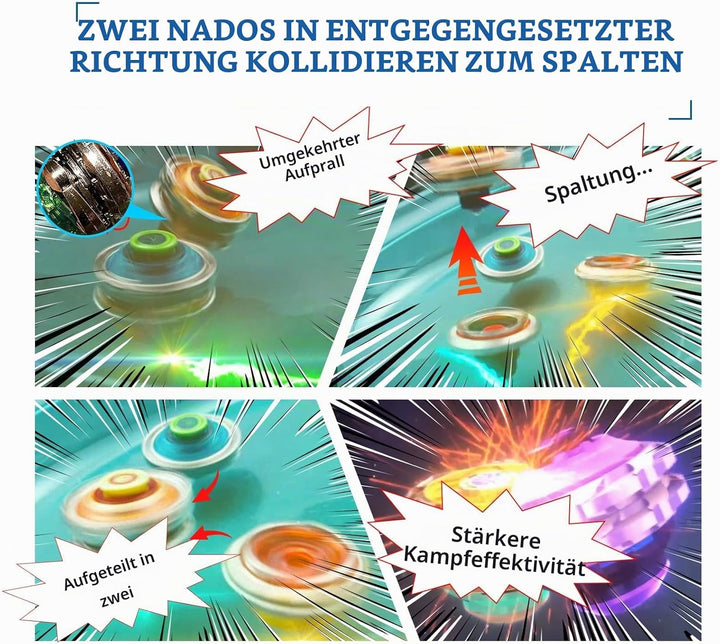 INFINITY NADO Kreisel Serie Split, Metallische Battle Tops Kreisel mit Launcher, Kinderspielzeug Jun