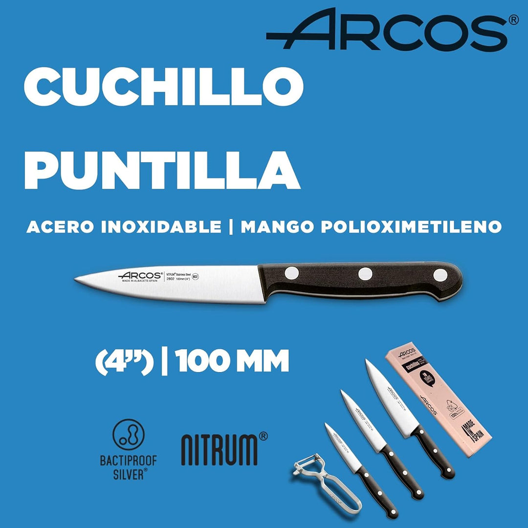 Arcos Küchenmesser-Set, 4-Stück | Profi-Küchenmesser Set mit schwarzem Griff & gebogenen Klingen aus