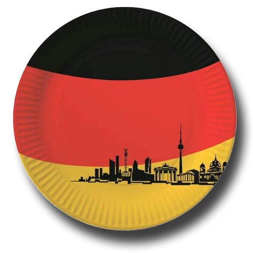 Pappteller mit Länderflaggen Motiv (Deutschland, 50) Deutschland 50, Deutschland 50
