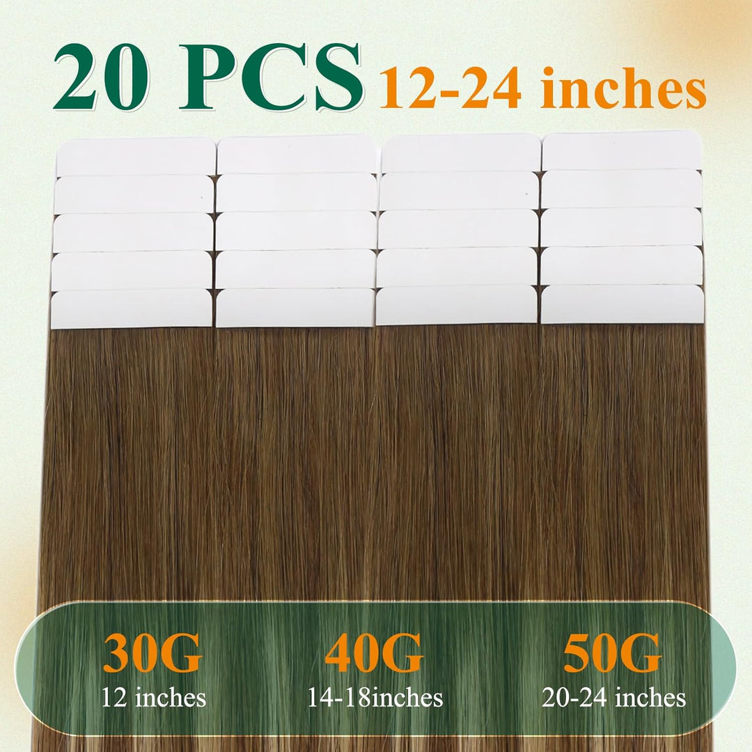 Easyouth Ombre Tape Extension Echthaar Tape in Haarverlangerung Remy Echthaar Tape in Extensions Mit