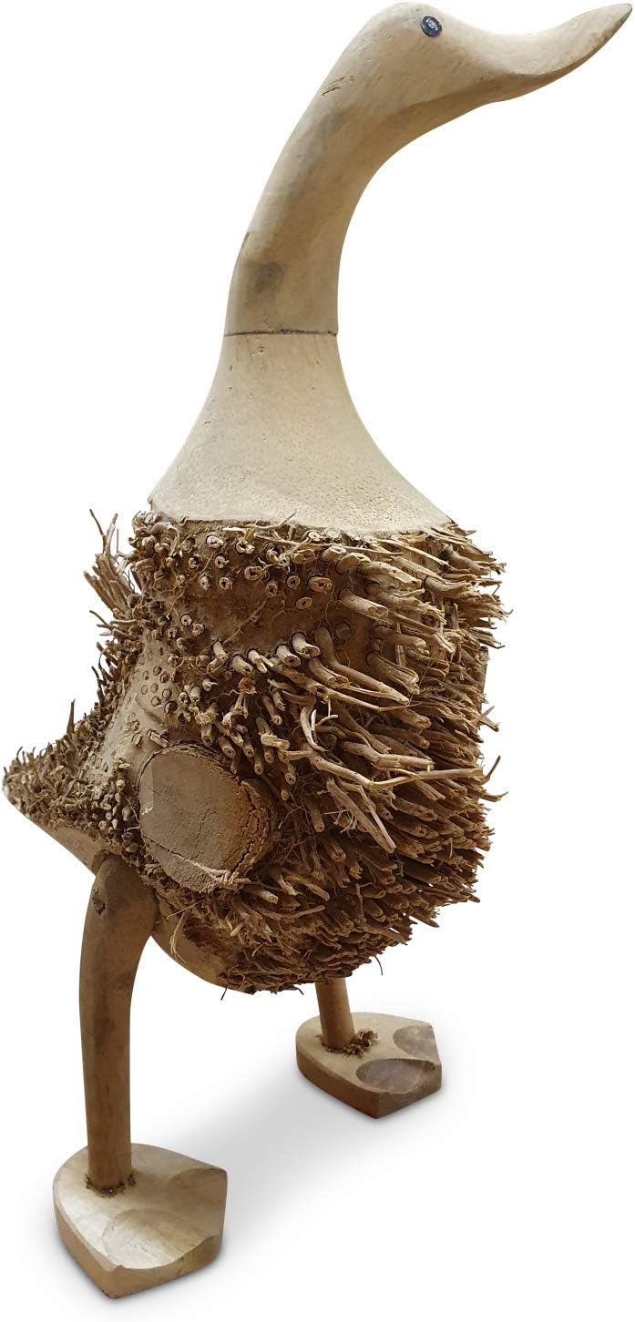 Kinaree Bambus Holz Ente mit Wurzel - 40cm Bambus Wurzel Ente - Holz Enten Natur