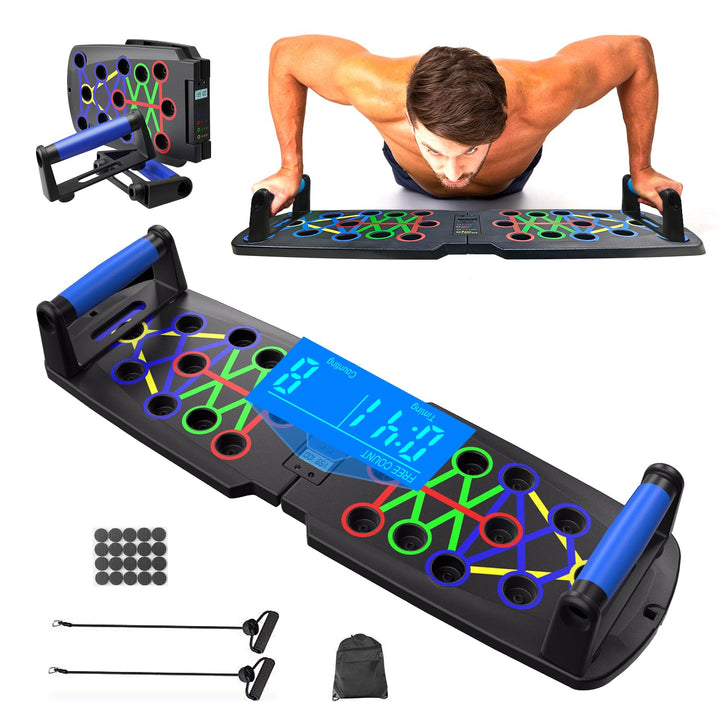 Liegestützbrett mit automatischer Zählung, 30-in-1 Multifunktions-Liegestützbrett, faltbares Trainin