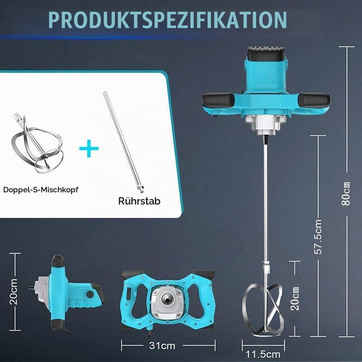 Rührwerk (Handrührwerk, 3500 Watt, Stablänge: 590mm, Rührkorb-Ø: 120mm, Drehzahlregulierung, 6-Gang-