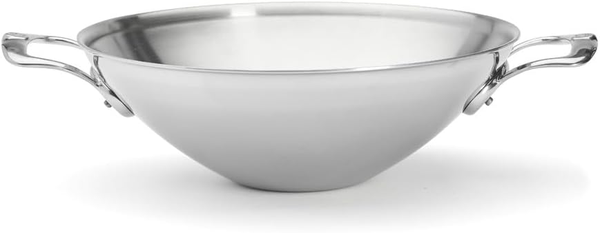 De Buyer Wok, Edelstahl, Silber, 32 cm