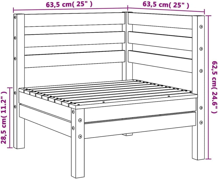 vidaXL Garten Ecksofa, Gartensofa mit Latten-Design, Gartencouch Modular mit Rückenlehne, Sofa Couch