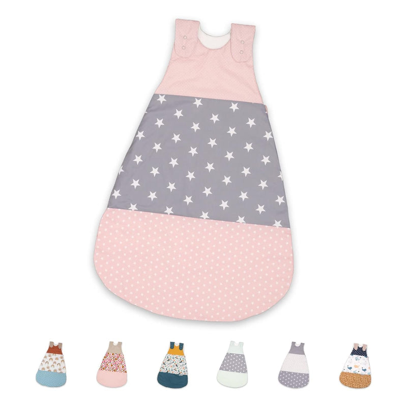 ULLENBOOM Sommerschlafsack Baby Rosa Grau (Made in EU) - Aus OEKO-TEX Materialien - 0,5 TOG, Schlafs