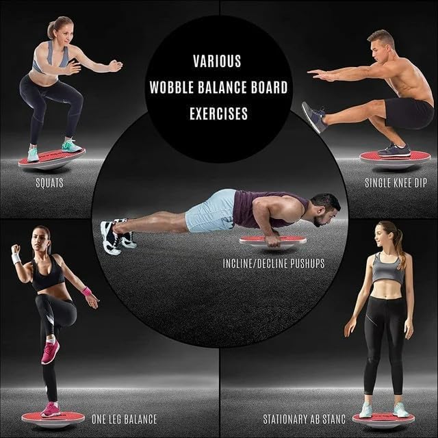 Yes4All Balance Board inkl, Übungsposter mit Griff und rutschfester Oberfläche; Premium Kunststoff-W