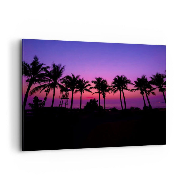 Bilder auf Leinwand 100x70cm Leinwandbild Sonnenuntergang dämmerung sonne palme Gross Wanddeko Bild