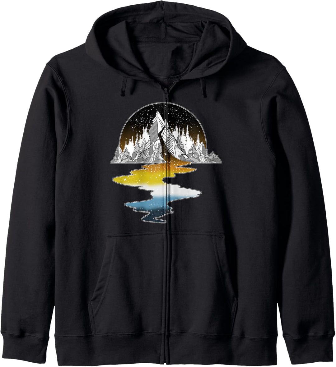 Aroace Sunset Pride Flagge Berg LGBT Gay Asexuell Aromantisch Kapuzenjacke