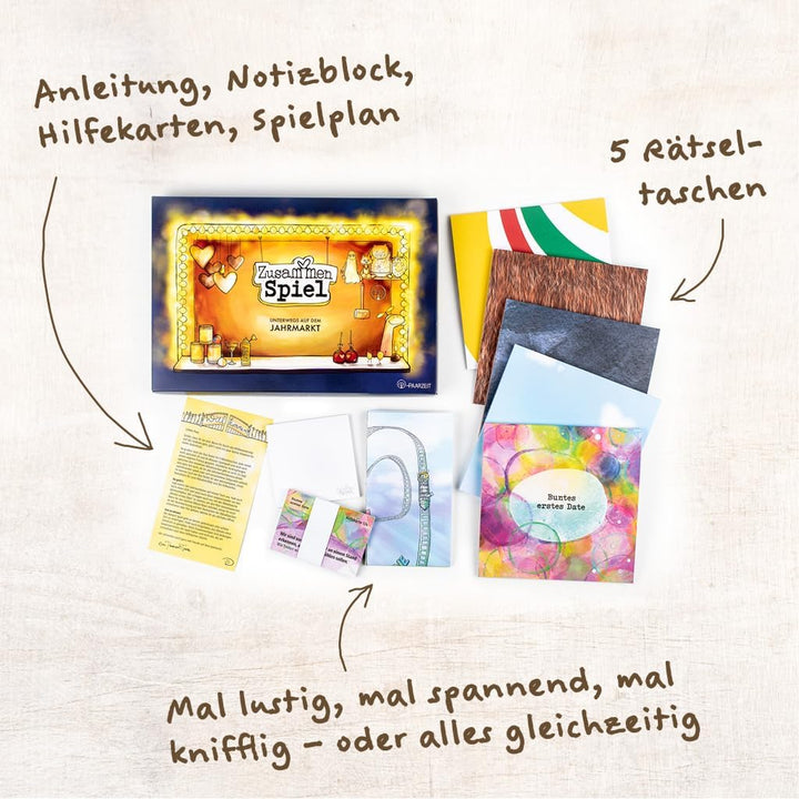 ZusammenSpiel – Unterwegs auf dem Jahrmarkt – Kooperatives Rätselspiel für Paare, Escape Game für Zw
