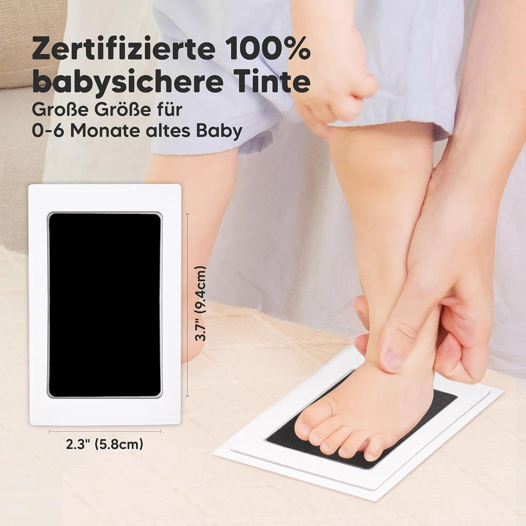 KeaBabies Tintenloses Baby Handabdruck und Fussabdruck set (Alpine White) | No Mess Tintenauflage fü