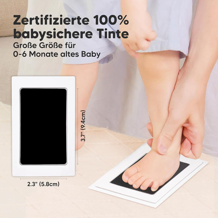 KeaBabies Tintenloses Baby Handabdruck und Fussabdruck set (Alpine White) | No Mess Tintenauflage fü