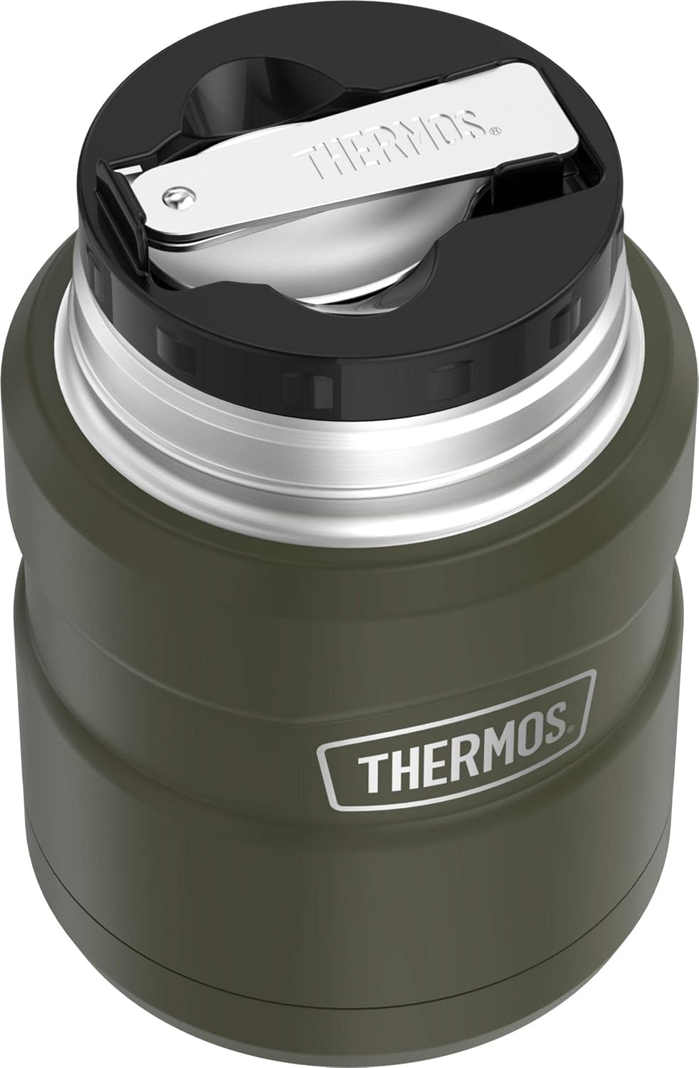 Thermos SK3000AGTRI4 King Food Jar mit Klapplöffel, Edelstahl, Armeegrün Armee-grün, Armee-grün