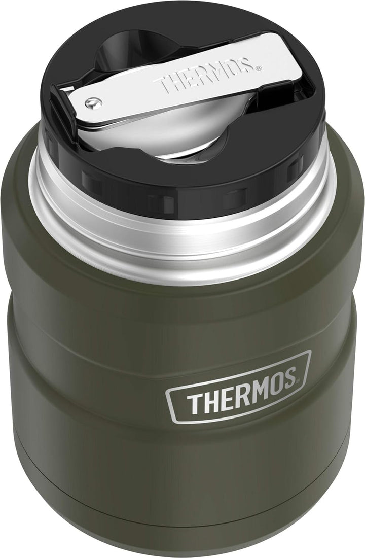 Thermos SK3000AGTRI4 King Food Jar mit Klapplöffel, Edelstahl, Armeegrün Armee-grün, Armee-grün