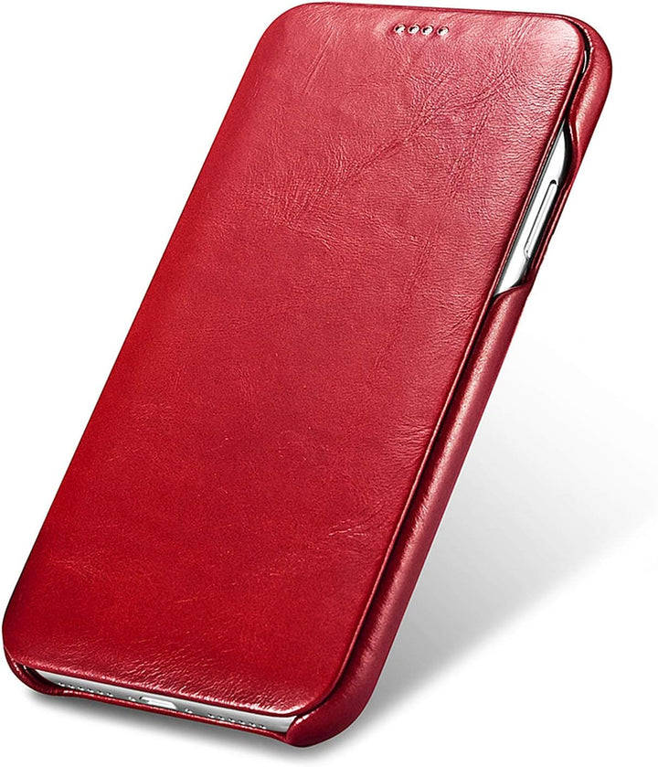 ICARER Hülle passend für Apple iPhone XR (6,1 Zoll), Handyhülle mit echtem Leder, Case, Schutz-Hülle