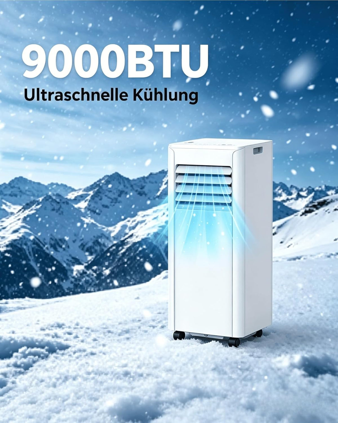 Electactic Mobile Klimaanlage 9000 BTU, 3-in-1 Mobiles Klimagerät mit Abluftschlauch & Ventilator &