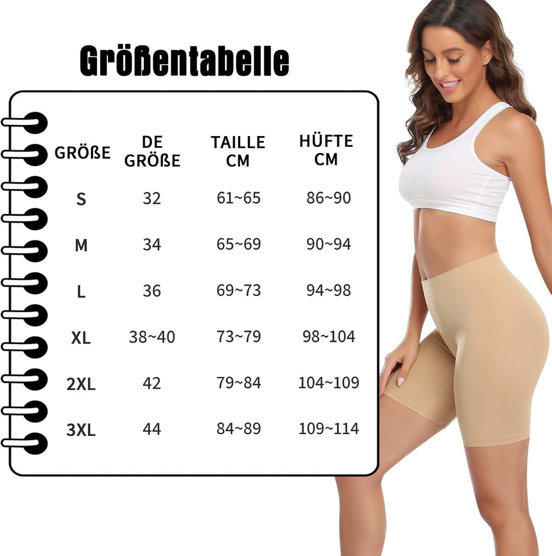 Damen Unterhose Unter Rock Kurze Hose für Kleid Unterrock Hohe Taille Slipshort Radlerhose Boyshort