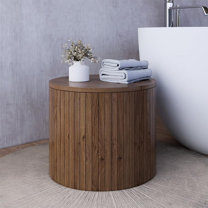 Vicco Couchtisch Tavilo, Nussbaum, 38 x 38 cm, mit Liftfunktion und Abnehmbarer Seitenwand Walnut 38