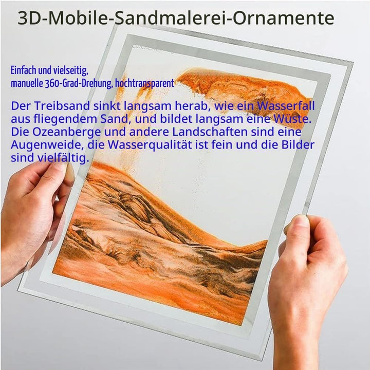 Bewegliches Sandkunstbild, dynamisches Sandbild, goldene Desktop-Sandkunst für Heimdekoration und Bü