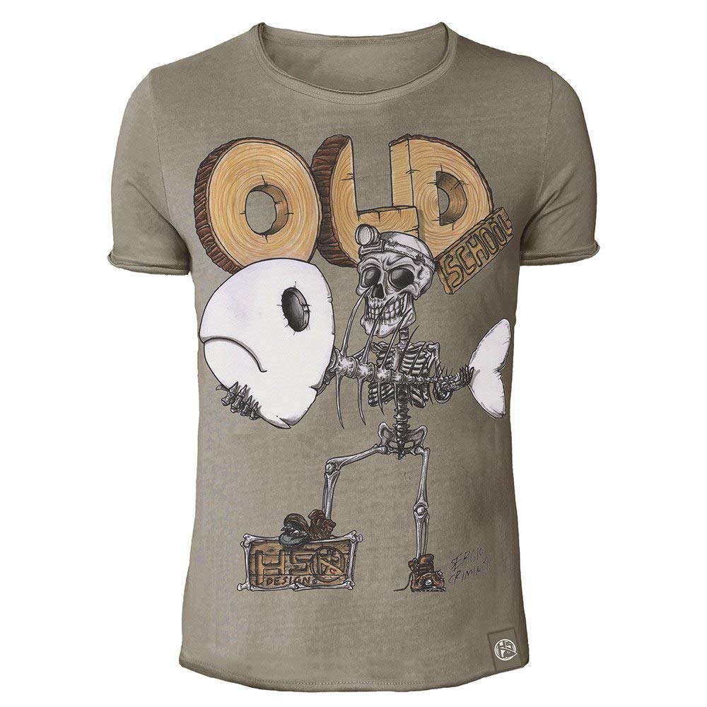 HOTSPOT DESIGN Vintage T Shirt Old School 2.0, Angler T-Shirt XL Grün, XL Grün